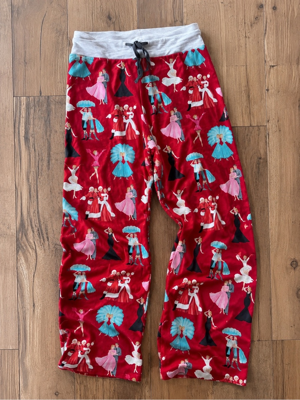 SheShow White Christmas Contrast Wide Leg Pajama Pants Sz M